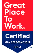 Logo for India Great Place To Work Certified, May 2026-May 2027